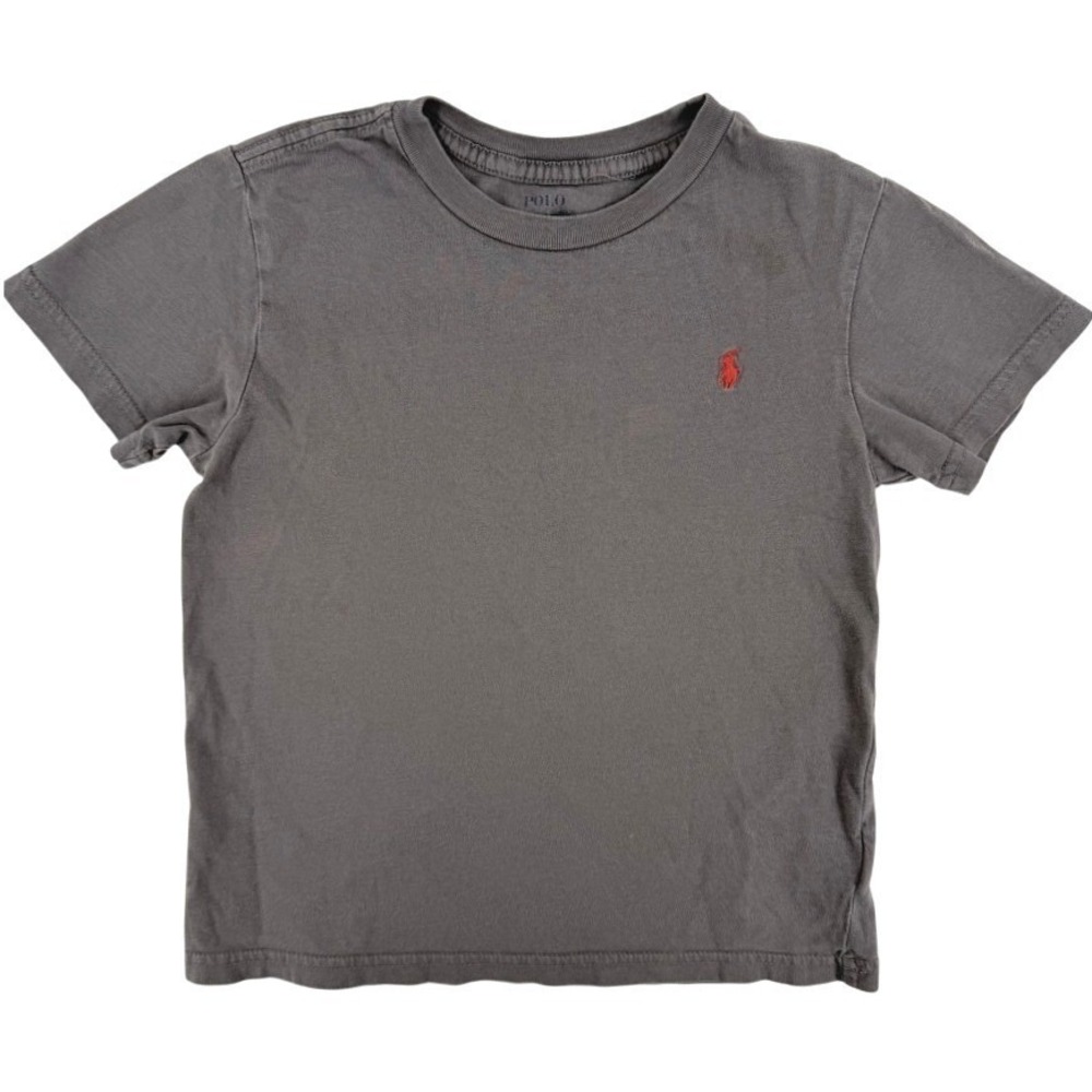 Polo Ralph Lauren Kids Gray Short Sleeve T-Shirt Red Pony Logo Size 6 120 Cotton
